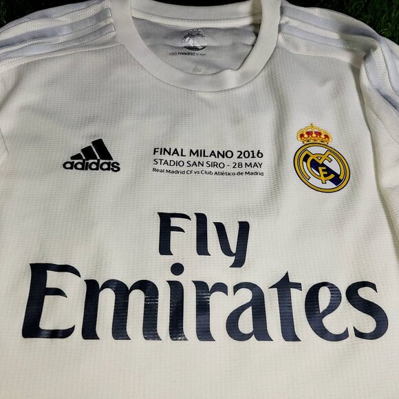 Cristiano Ronaldo Real Madrid 2015 2016 UEFA FINAL Home Soccer Jersey Shirt L - Picture 3 of 10